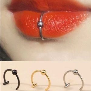 3pcFaux 20g Fake Lip/Nose/Ear Cuff Ring